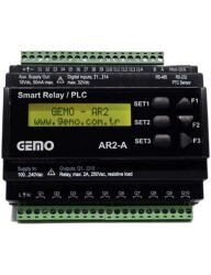 GEMO AR2-A-24VDC-12D2A-RTC Ray Tipi Ladder Logic Programlanabilir Akıllı Röle / PLC - GEMO
